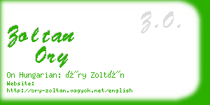 zoltan ory business card